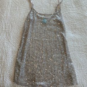 Sequin Sheer Tank Size Small